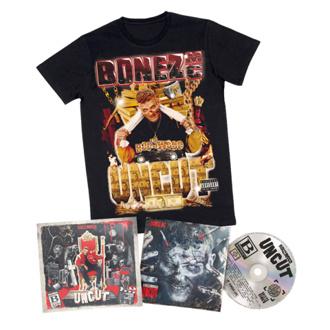Hollywood Uncut (CD + UNCUT T-Shirt) Bundle by Bonez MC - CD + T-Shirt - shop now at Stoked store