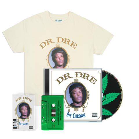 The Chronic by Dr. Dre - CD + Cassette + T-Shirt (Off White) - shop now at Stoked store